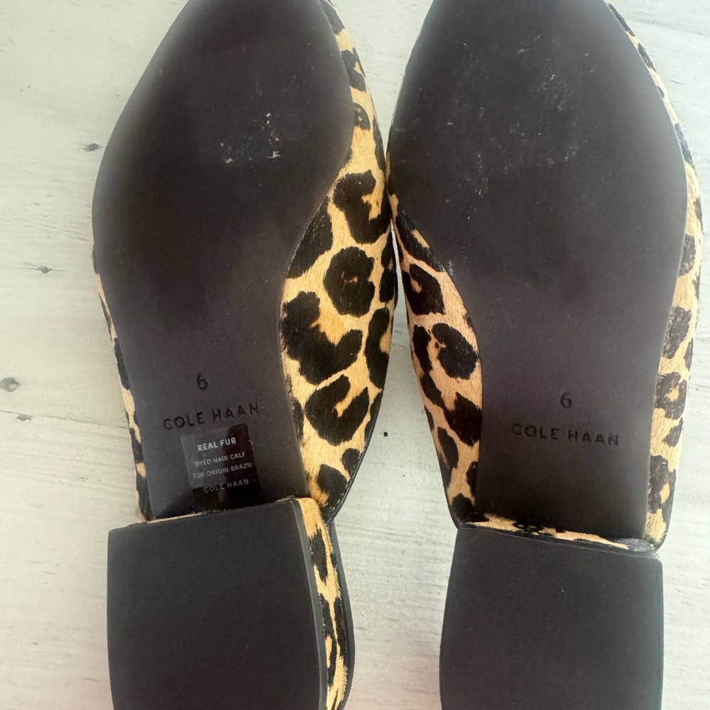 NWB Brand New!! Cole Haan Leopard Print Mules - Picture 7 of 10